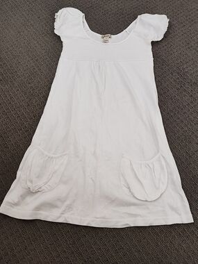 Forever 21 White Ribbed Tee Dress